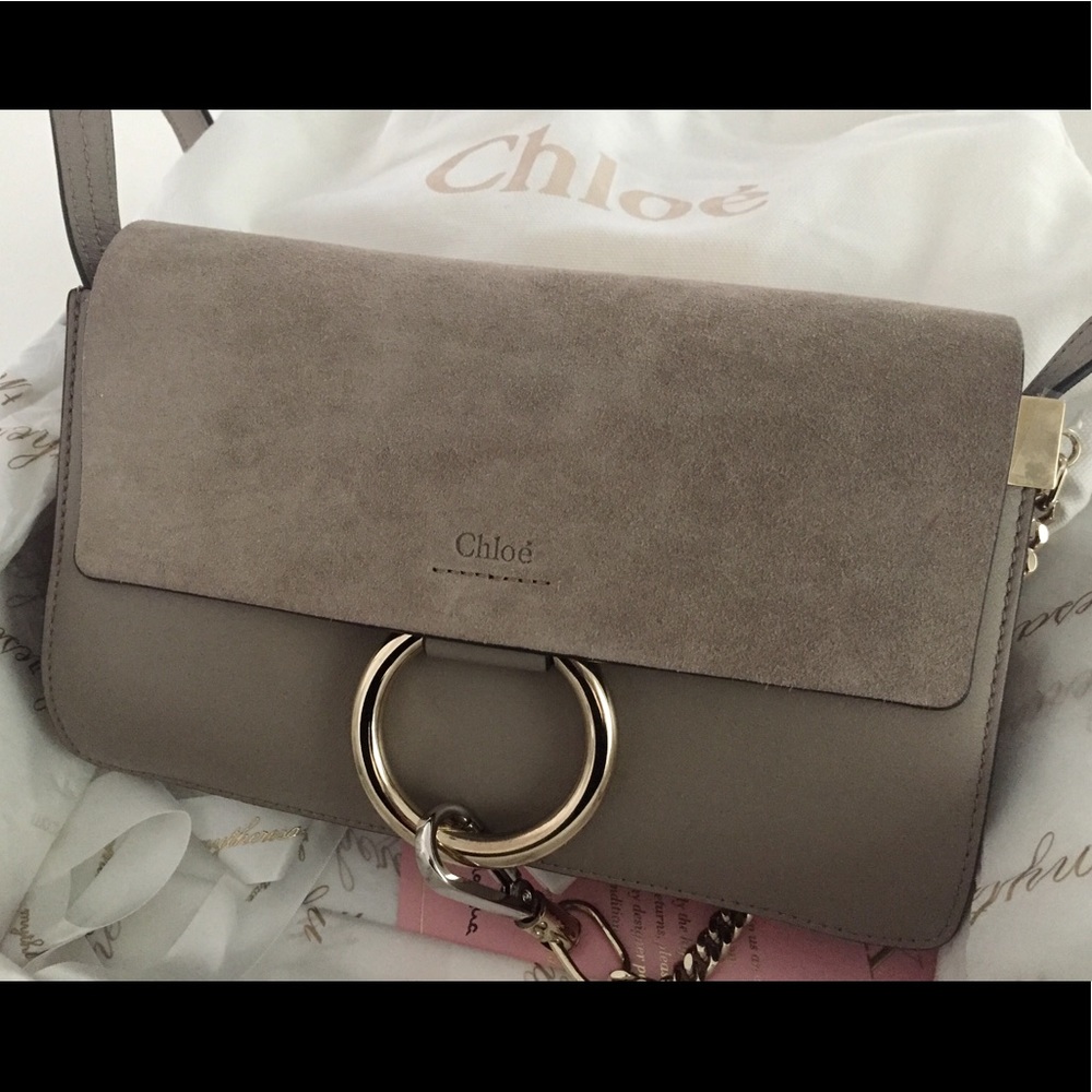 Mint Chloé Small Faye Shoulder Bag, Motty Grey